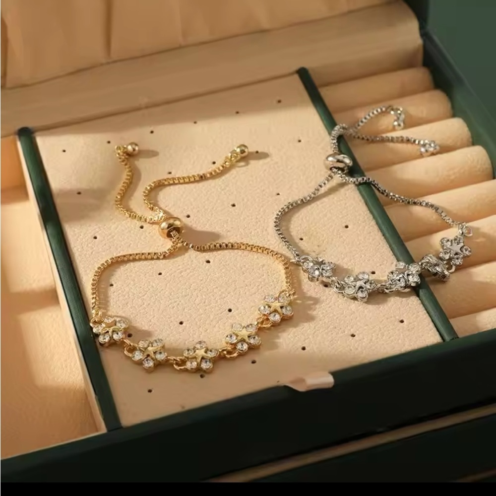 Gold Filled Sterling Silver Star Cubic Zirconia Bracelets